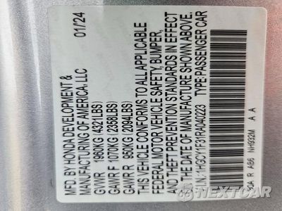 Zdjęcie 12 z 12 samochodu: 2024 HONDA ACCORD EX VIN:1HGCY1F31RA040223 - miniatura