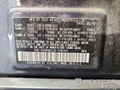 Zdjęcie 13 z 13 samochodu: 2012 SUBARU OUTBACK 2.5I PREMIUM VIN:4S4BRBCCXC1296204 - miniatura
