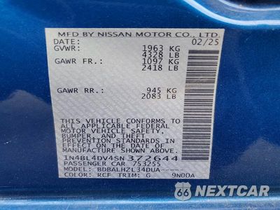 Zdjęcie 12 z 12 samochodu: 2025 NISSAN ALTIMA SV VIN:1N4BL4DV4SN372644 - miniatura