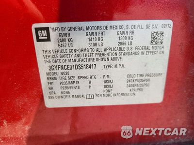 Zdjęcie 13 z 13 samochodu: 2013 CADILLAC SRX LUXURY COLLECTION VIN:3GYFNCE31DS518417 - miniatura