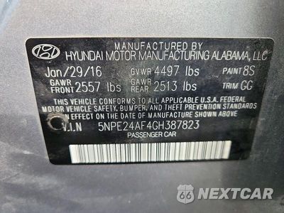 Zdjęcie 13 z 13 samochodu: 2016 HYUNDAI SONATA SE VIN:5NPE24AF4GH387823 - miniatura