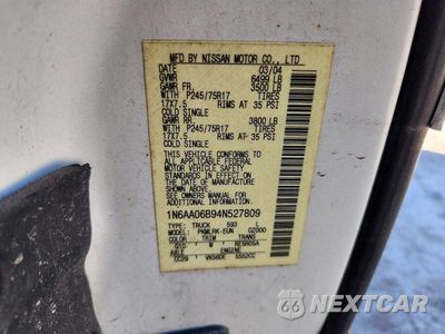 Zdjęcie 12 z 12 samochodu: 2004 NISSAN TITAN XE VIN:1N6AA06B94N527809 - miniatura