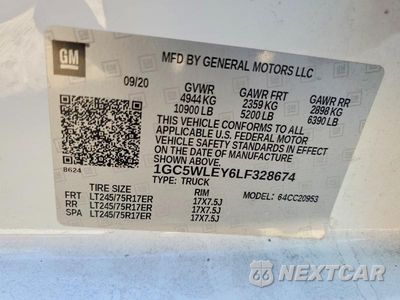 Zdjęcie 12 z 12 samochodu: 2020 CHEVROLET SILVERADO C2500 HEAVY DUTY VIN:1GC5WLEY6LF328674 - miniatura