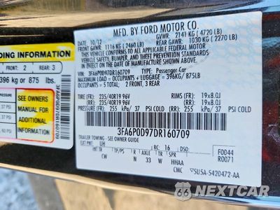 Zdjęcie 12 z 12 samochodu: 2013 FORD FUSION TITANIUM VIN:3FA6P0D97DR160709 - miniatura