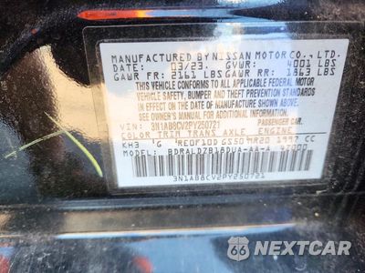 Zdjęcie 12 z 12 samochodu: 2023 NISSAN SENTRA SV VIN:3N1AB8CV2PY250721 - miniatura