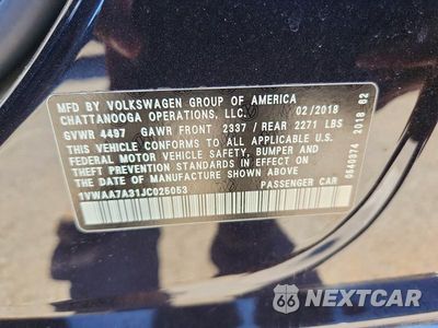 Zdjęcie 12 z 12 samochodu: 2018 VOLKSWAGEN PASSAT S VIN:1VWAA7A31JC025053 - miniatura