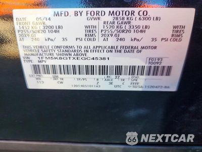 Zdjęcie 13 z 13 samochodu: 2014 FORD EXPLORER SPORT VIN:1FM5K8GTXEGC45381 - miniatura