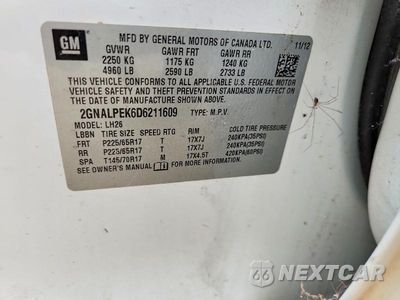 Zdjęcie 14 z 14 samochodu: 2013 CHEVROLET EQUINOX LT VIN:2GNALPEK6D6211609 - miniatura