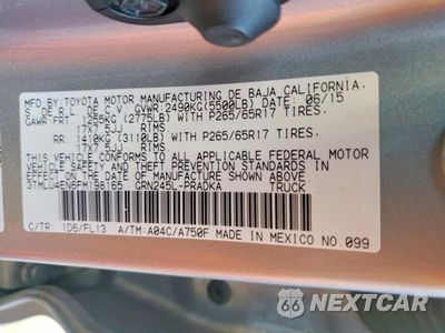 Zdjęcie 13 z 13 samochodu: 2015 TOYOTA TACOMA V6 VIN:3TMLU4EN6FM198165 - miniatura