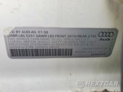 Zdjęcie 12 z 12 samochodu: 2008 AUDI A6 3.2 QUATTRO VIN:WAUDH74F68N100312 - miniatura