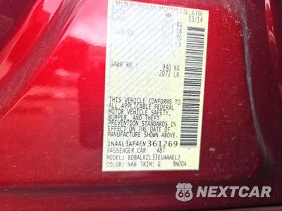 Zdjęcie 12 z 12 samochodu: 2014 NISSAN ALTIMA 2.5 S VIN:1N4AL3AP4EN361269 - miniatura