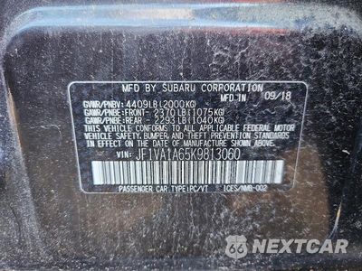 Zdjęcie 12 z 12 samochodu: 2019 SUBARU WRX WRX PREMIUM VIN:JF1VA1A65K9813060 - miniatura
