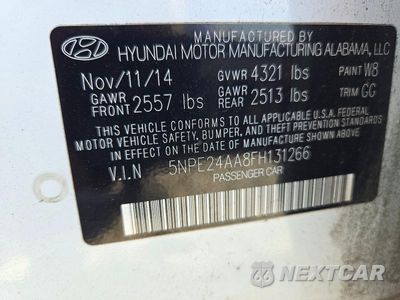 Zdjęcie 12 z 12 samochodu: 2015 HYUNDAI SONATA ECO VIN:5NPE24AA8FH131266 - miniatura