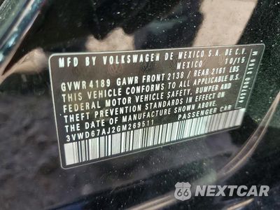Zdjęcie 12 z 12 samochodu: 2016 VOLKSWAGEN JETTA SE VIN:3VWD67AJ2GM269511 - miniatura
