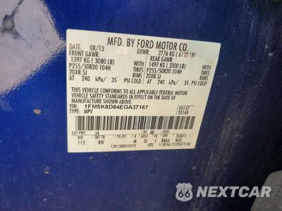 Zdjęcie 13 z 13 samochodu: 2014 FORD EXPLORER XLT VIN:1FM5K8D84EGA37187 - miniatura