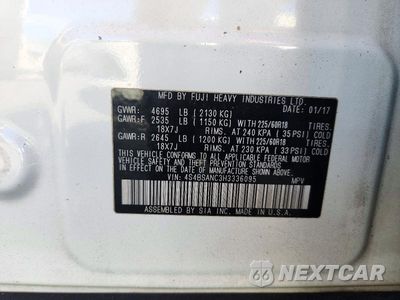 Zdjęcie 14 z 14 samochodu: 2017 SUBARU OUTBACK 2.5I LIMITED VIN:4S4BSANC3H3336095 - miniatura