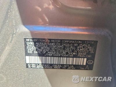 Zdjęcie 13 z 13 samochodu: 2015 LEXUS IS 250 VIN:JTHBF1D20F5064168 - miniatura