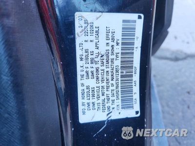 Zdjęcie 13 z 13 samochodu: 2003 HONDA CR-V LX VIN:SHSRD78453U123853 - miniatura