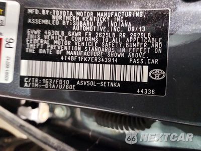 Zdjęcie 12 z 12 samochodu: 2014 TOYOTA CAMRY LE VIN:4T4BF1FK7ER343914 - miniatura
