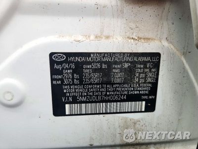 Zdjęcie 13 z 13 samochodu: 2017 HYUNDAI SANTA FE SPORT 2.4L VIN:5NMZUDLB7HH006244 - miniatura