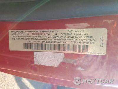 Zdjęcie 12 z 12 samochodu: 2007 VOLKSWAGEN BEETLE VIN:3VWRG31Y47M421247 - miniatura