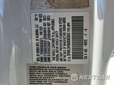 Zdjęcie 13 z 13 samochodu: 2011 HONDA ODYSSEY TOURING VIN:5FNRL5H96BB065843 - miniatura