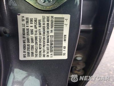 Zdjęcie 12 z 12 samochodu: 2015 HONDA CIVIC EXL VIN:19XFB2F96FE011123 - miniatura