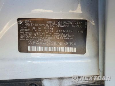 Zdjęcie 12 z 12 samochodu: 2008 BMW 328 I VIN:WBAVA37518NL58094 - miniatura