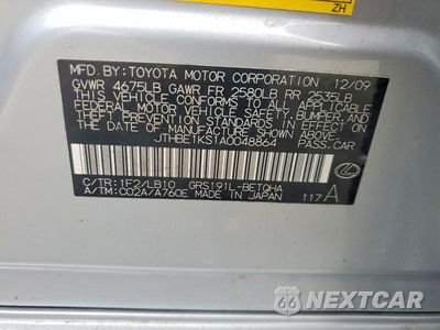 Zdjęcie 12 z 12 samochodu: 2010 LEXUS GS 350 VIN:JTHBE1KS1A0048864 - miniatura