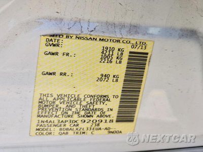 Zdjęcie 12 z 12 samochodu: 2013 NISSAN ALTIMA 2.5 VIN:1N4AL3AP3DC920918 - miniatura