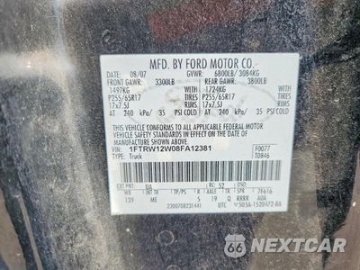 Zdjęcie 12 z 12 samochodu: 2008 FORD F150 SUPERCREW VIN:1FTRW12W08FA12381 - miniatura