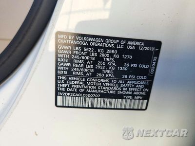 Zdjęcie 13 z 13 samochodu: 2020 VOLKSWAGEN ATLAS SE VIN:1V2DP2CA0LC500707 - miniatura