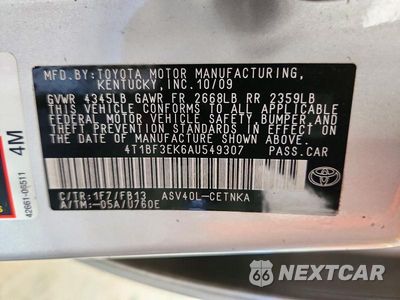 Zdjęcie 12 z 12 samochodu: 2010 TOYOTA CAMRY LE VIN:4T1BF3EK6AU549307 - miniatura
