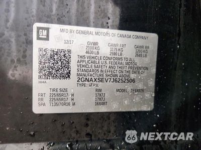 Zdjęcie 12 z 12 samochodu: 2018 CHEVROLET EQUINOX LT VIN:2GNAXSEV7J6252506 - miniatura