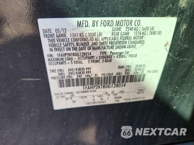 Zdjęcie 12 z 12 samochodu: 2013 FORD TAURUS SHO VIN:1FAHP2KT8DG128054 - miniatura