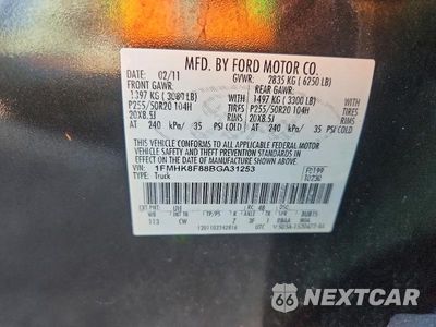 Zdjęcie 13 z 13 samochodu: 2011 FORD EXPLORER LIMITED VIN:1FMHK8F88BGA31253 - miniatura