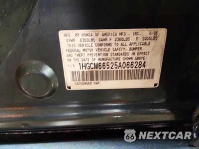 Zdjęcie 13 z 13 samochodu: 2005 HONDA ACCORD EX VIN:1HGCM66525A066284 - miniatura