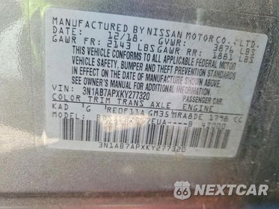Zdjęcie 12 z 12 samochodu: 2019 NISSAN SENTRA S VIN:3N1AB7APXKY277320 - miniatura