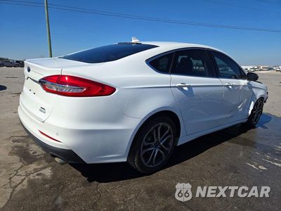 Trzecie zdjęcie samochodu z tyłu: 2019 FORD FUSION SEL VIN:3FA6P0CDXKR224566 - miniatura