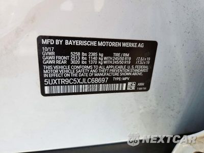 Zdjęcie 12 z 12 samochodu: 2018 BMW X3 XDRIVE30I VIN:5UXTR9C5XJLC68697 - miniatura