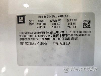 Zdjęcie 12 z 12 samochodu: 2016 CHEVROLET MALIBU LIMITED LT VIN:1G11C5SAXGF156349 - miniatura