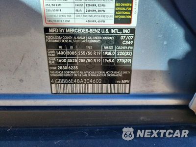 Zdjęcie 13 z 13 samochodu: 2008 MERCEDES-BENZ ML 350 VIN:4JGBB86E48A304602 - miniatura