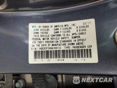 Zdjęcie 12 z 12 samochodu: 2017 HONDA ACCORD LX VIN:1HGCR2F3XHA194110 - miniatura