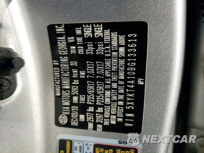 Zdjęcie 13 z 13 samochodu: 2011 KIA SORENTO LX VIN:5XYKT4A10BG133613 - miniatura
