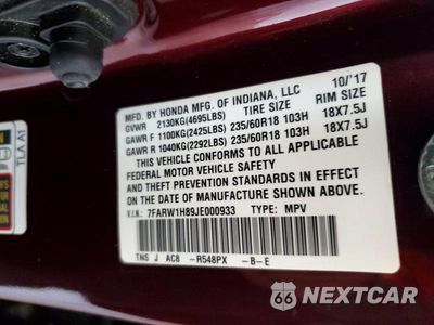 Zdjęcie 14 z 14 samochodu: 2018 HONDA CR-V EXL VIN:7FARW1H89JE000933 - miniatura