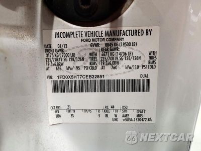 Zdjęcie 12 z 12 samochodu: 2012 FORD F550 SUPER DUTY VIN:1FD0X5HT7CEB22851 - miniatura