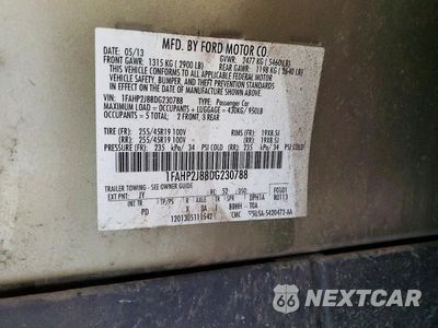 Zdjęcie 12 z 12 samochodu: 2013 FORD TAURUS LIMITED VIN:1FAHP2J88DG230788 - miniatura