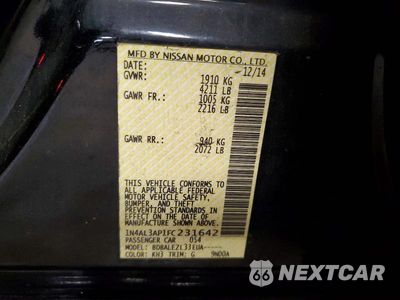 Zdjęcie 12 z 12 samochodu: 2015 NISSAN ALTIMA 2.5 S VIN:1N4AL3AP1FC231642 - miniatura