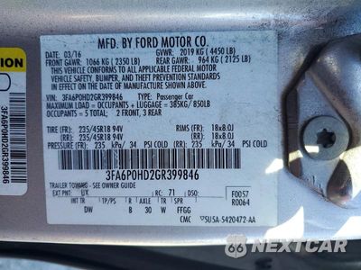 Zdjęcie 12 z 12 samochodu: 2016 FORD FUSION SE VIN:3FA6P0HD2GR399846 - miniatura