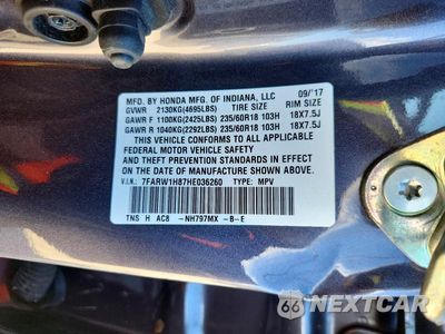 Zdjęcie 13 z 13 samochodu: 2017 HONDA CR-V EXL VIN:7FARW1H87HE036260 - miniatura